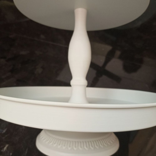 Metal white three-tier serving tray