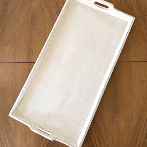 Large Wooden Serving Tray shabby chic vintage, new