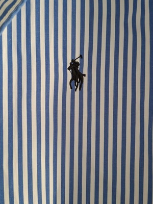 Polo Ralph Lauren shirt, blue and white stripes, size L