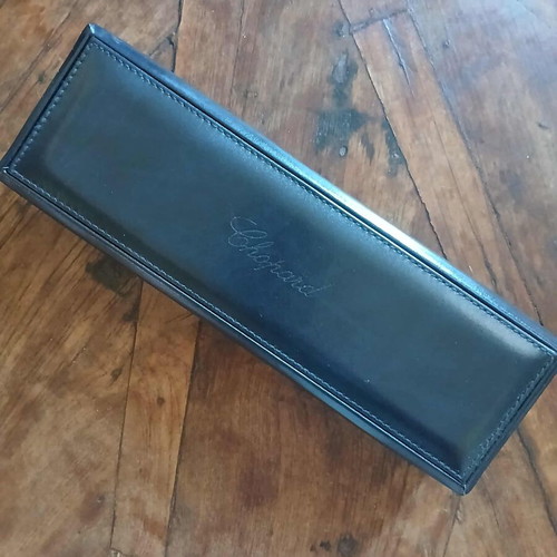 Chopard watch box like new, dark blue leather