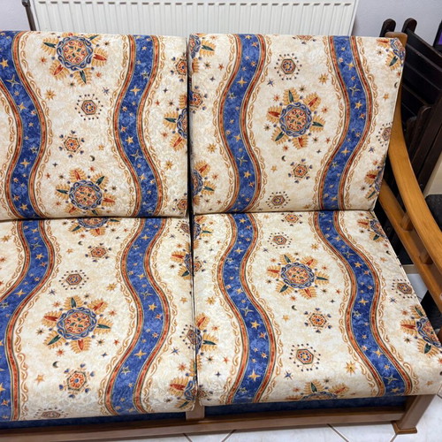 Wooden Two-Seater Sofa with Spacious Storage Used