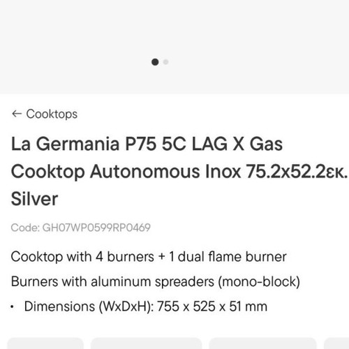 La Germania P755CLAG XGAS Gas Hob 5 Burners New