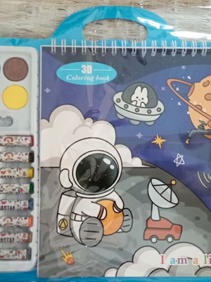 Painting set with block, crayons and watercolors 30x20cm, new