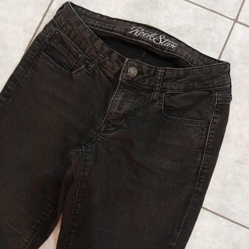 Black jeans with 35 cm waist, elastic
