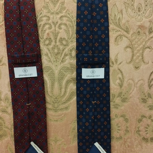 Granqvist silk ties pack of 2 handmade in Italy, like new