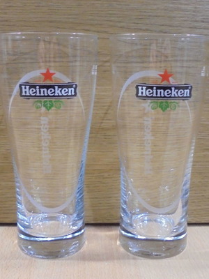 Heineken μπίρα σετ δύο διαφημιστικών ποτηριών 0.3l μεταχειρισμένο