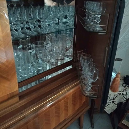Vintage 1950 display cabinet used with mirrors and secret drawers
