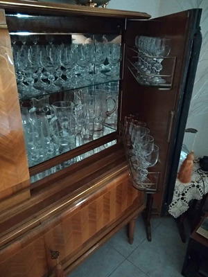 Vintage 1950 display cabinet used with mirrors and secret drawers