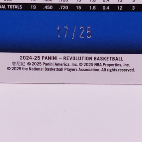 2024-25 Panini Revolution Pacome Dadiet Rookie Card numbered 17/25, like new