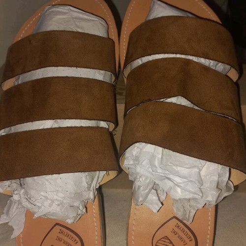 Summer Castor Sandals 39 Brown Suede Greek Made
