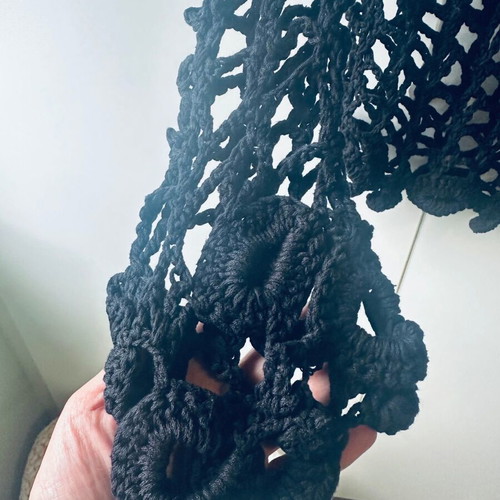 Crochet Mesh Top black, like new, boho and grunge style