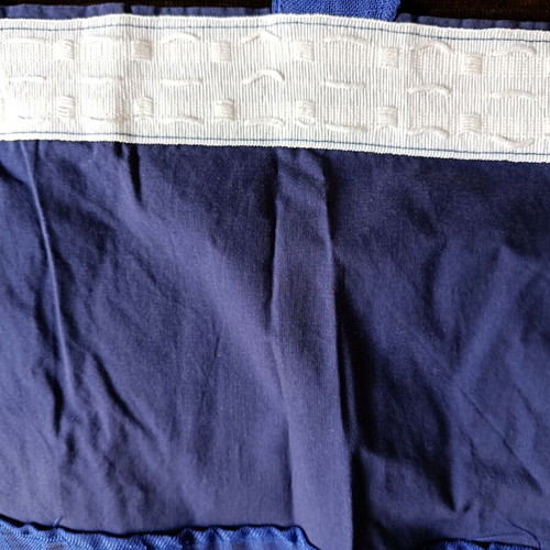 Curtain set with tabs like new, blue and electric blue, 1.35x2.70m each