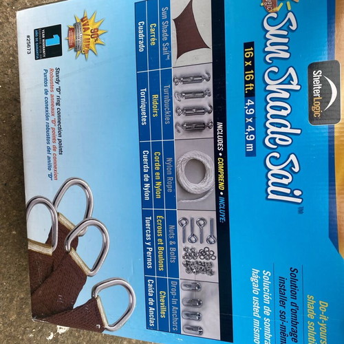 Sun Shade Sail Canopy like new, 4.9x4.9 meters, terracotta