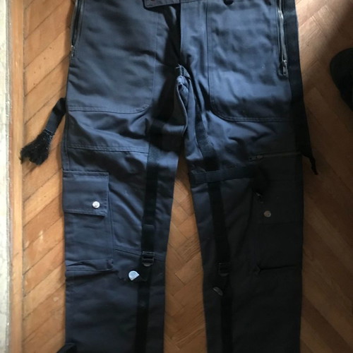 Black men's pants with pockets used, size M, rock metal style