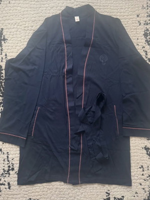Men's robe S navy blue like new, thin cotton