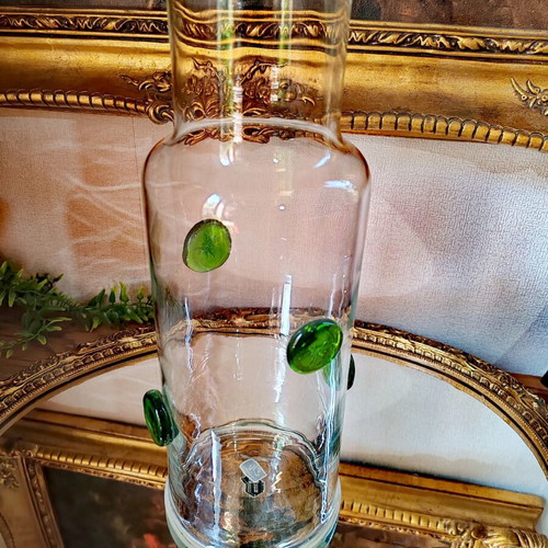 Retro vase with embossed green drops, IKEA