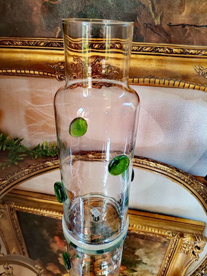 Retro vase with embossed green drops, IKEA