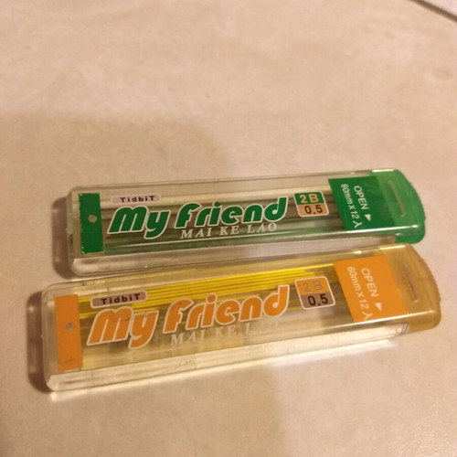 Mechanical pencil leads colorful used, set of 2 pieces