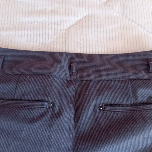 Women's striped pants used, brown, low-rise, size L