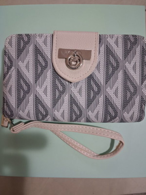 Baci & Abbracci Wallet with Wrist Strap new, white and gray