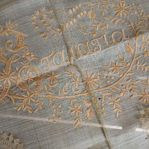 Silk pillow cover used, 19th century, Alexandria Egypt