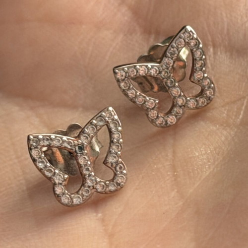 Silver stud butterfly earrings 925