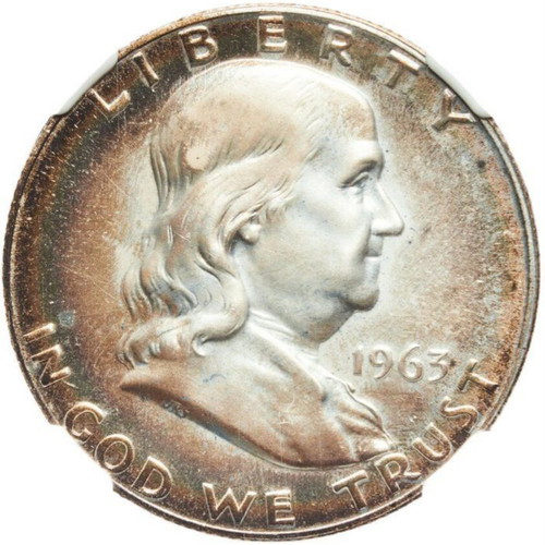 Silver Franklin Half Dollar 1963 PF65 NGC