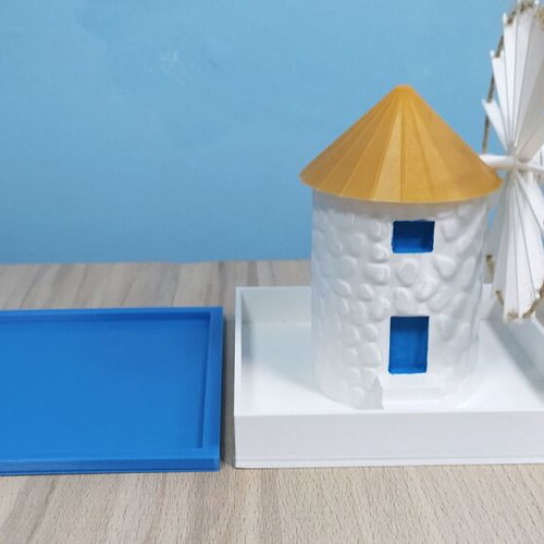 Milos Windmill Flowerpot 3D printed and hand painted