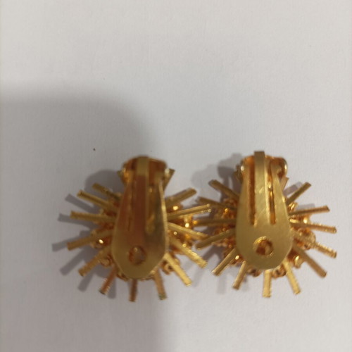 Sun-shaped clip-on earrings, antique, 100 years old