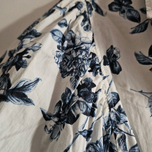 H&M Cotton Dress New, White with Blue -  10,00 - Vendora.cy