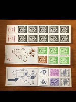 Belgium stamp booklets new, pack of 3, 1970-1978