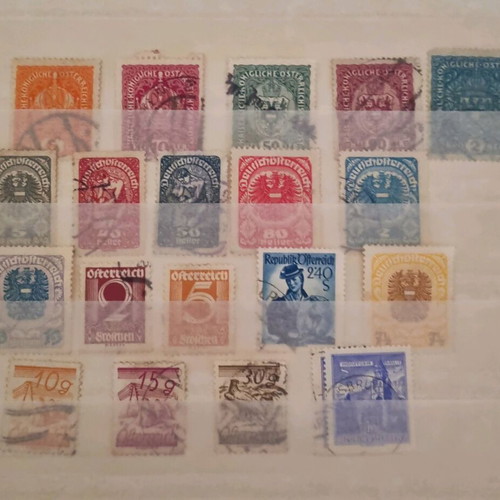 Austrian stamps used, collection of 20 pieces 1900-1950