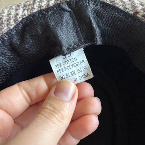 Fedora hat unisex, like new, brown and beige checkered