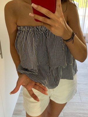 Holy Chic striped crop top one size with elastic band