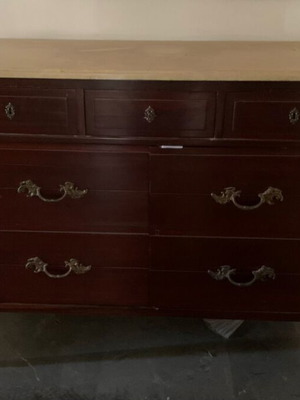 Solid wood furniture with marble top