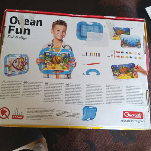 Quercetti Ocean Fun Fish & Pegs Educational Toy like new