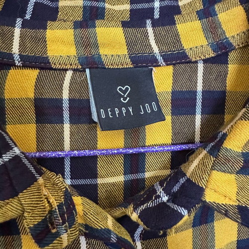 Deppy Jo shirt dress medium size like new, multicolor yellow