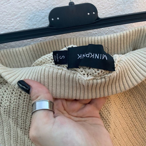Minkpink knitted skirt Small used, beige color