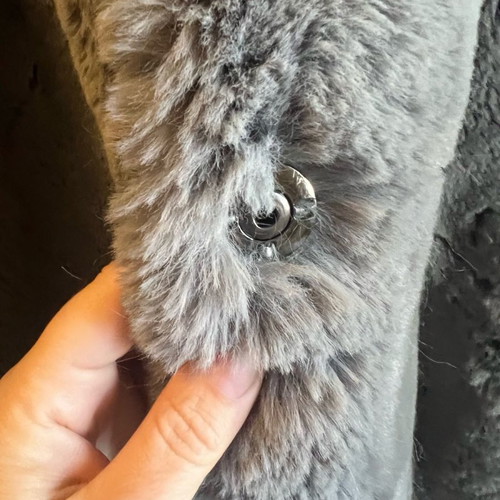 Faux fur Copenhagen like new, gray-blue, size L
