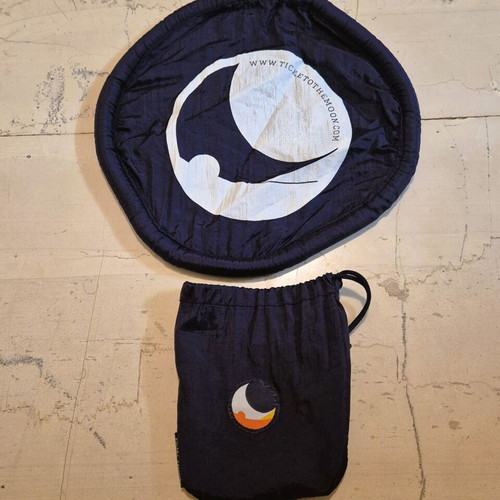 Frisbee Ticket to the Moon navy blue like new, fabric