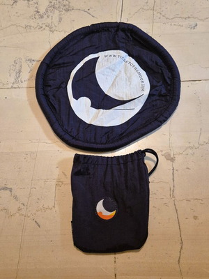 Frisbee Ticket to the Moon navy blue like new, fabric