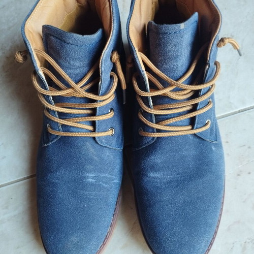 Blue suede boots like new, size 43