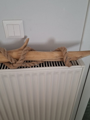 Decorative lamp with driftwood handmade, length 84cm
