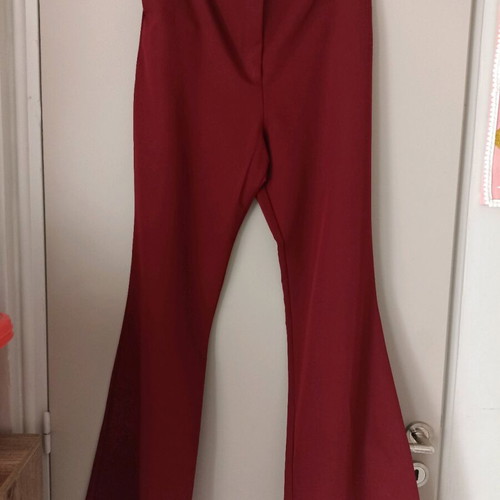 Burgundy suit new with oversized jacket and flared pants size M