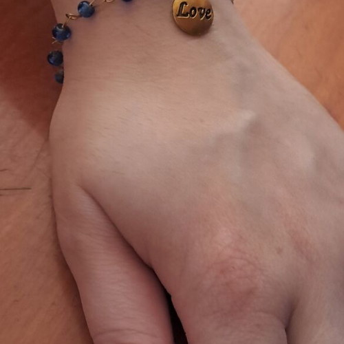 Hand chain blue and gold made to order