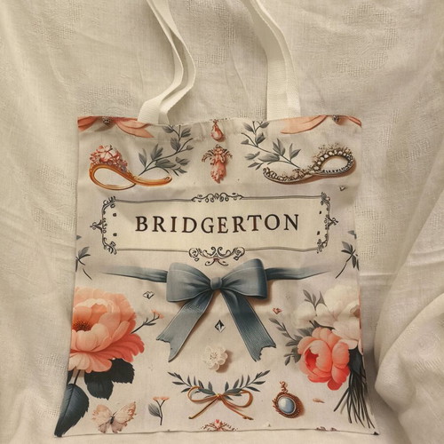 Bridgerton Canvas Shoulder Bag new, beige and pink