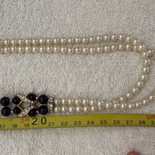 Vintage large necklace with amethyst custom jewellery like new