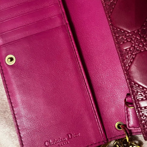 Christian Dior purple leather wallet with gold D I O R logo like new