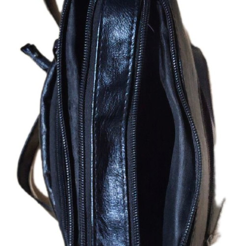 Cargo crossbody bag new, black, with 11 compartments made of faux leather