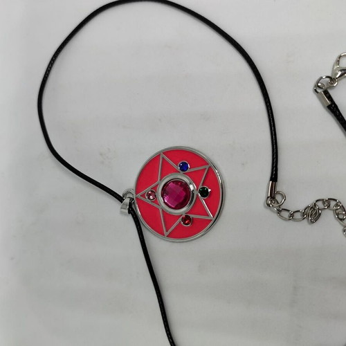 Sailor Moon Crystal Star Necklace like new, pink enamel pendant